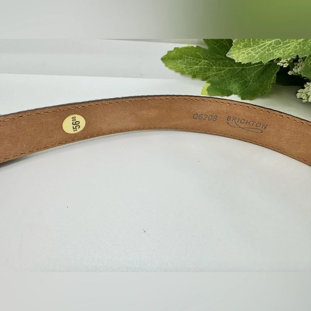 Vintage Brighton Women's  Brown Leather Belt Embelishments